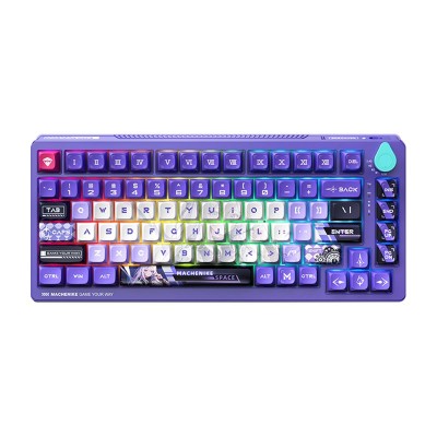 Bàn Phím Cơ Machenike K600T-B82 White Violet 3-modes RGB GR Purple Switch (Shirasaiko) (Có dây/2.4G Wireless/Bluetooth 5.0) | Vo