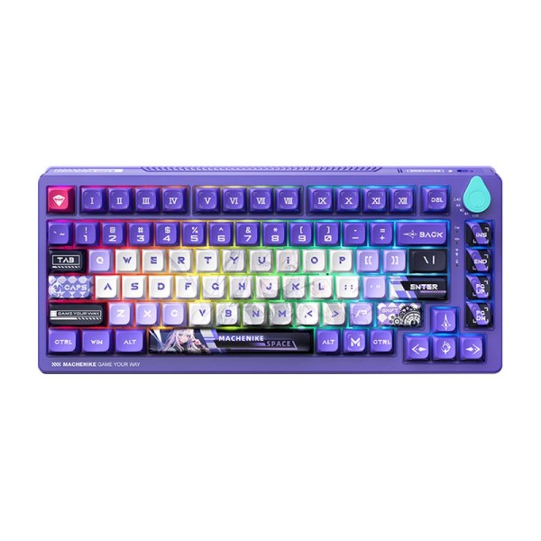 Machenike K600T-B82 White Violet 3-modes RGB GR Purple Switch (Shirasaiko) (Có dây/2.4G Wireless/Bluetooth 5.0)