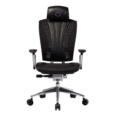 Ghế công thái học Cooler Master ERGO L Ergonomic Chair – Black, 3D Cast Aluminium frame, 2D Aluminium Armrest, Class 4 Gas Lift