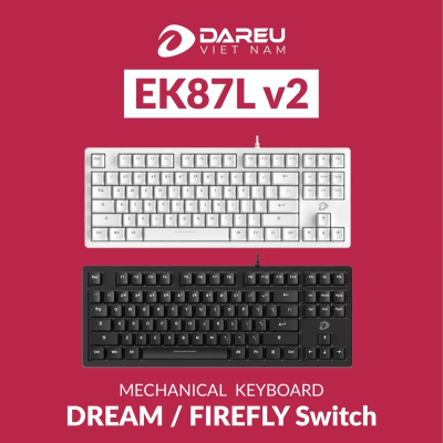 Bàn phím cơ Gaming DAREU EK87L v2 (DREAM / FIREFLY switch - NO LED) | Voke Gaming |