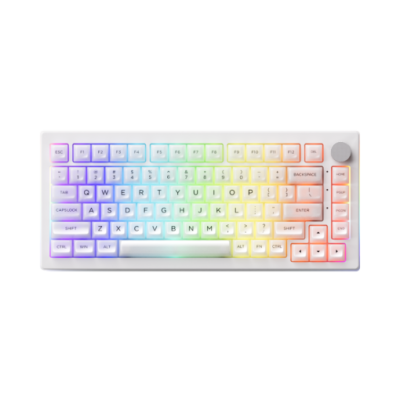 Bàn phím cơ Akko 5075B Plus Transparent ASA White/Piano Pro (Hotswap/RGB/Multi-modes) | Voke Gaming |