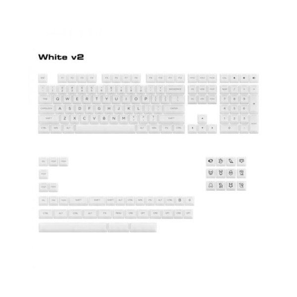 Akko Clear Keycaps Set v2 – White (PC / ASA profile / 155 nút)