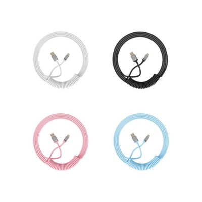 Akko Coiled Cable (Black / White / Pink / Blue) | Dây bàn phím | Voke Gaming