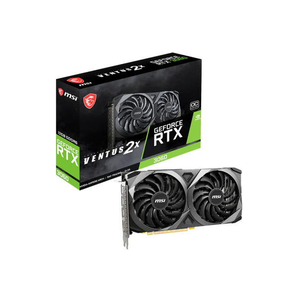 MSI RTX 3060 VENTUS 2X OC 12 GB (12GB GDDR6, 192-bit, HDMI +DP, 1x8-pin)