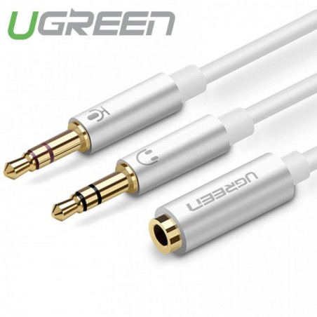 Ugreen AV140 3.5mm Female to 2 Male Headset Splitter Silver